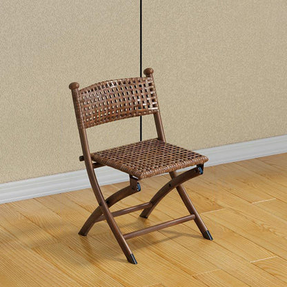Contemporary Simplicity Curved Iron PE Foldable Weaving Stackable Chair Backrest Armless For Living Room