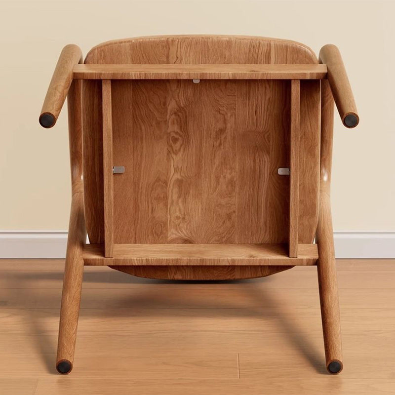 Traditional Chinese Rubberwood Rectangular Dining Chair - Backrest & Armrest Design For Kitchen And Living Room