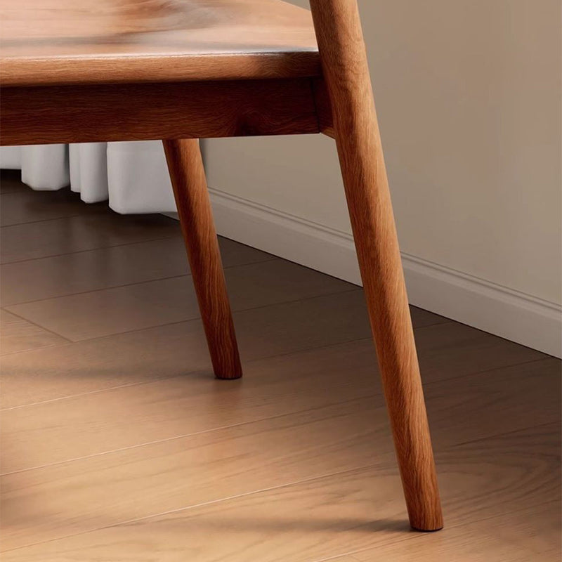 Traditional Chinese Rubberwood Rectangular Dining Chair - Backrest & Armrest Design For Kitchen And Living Room