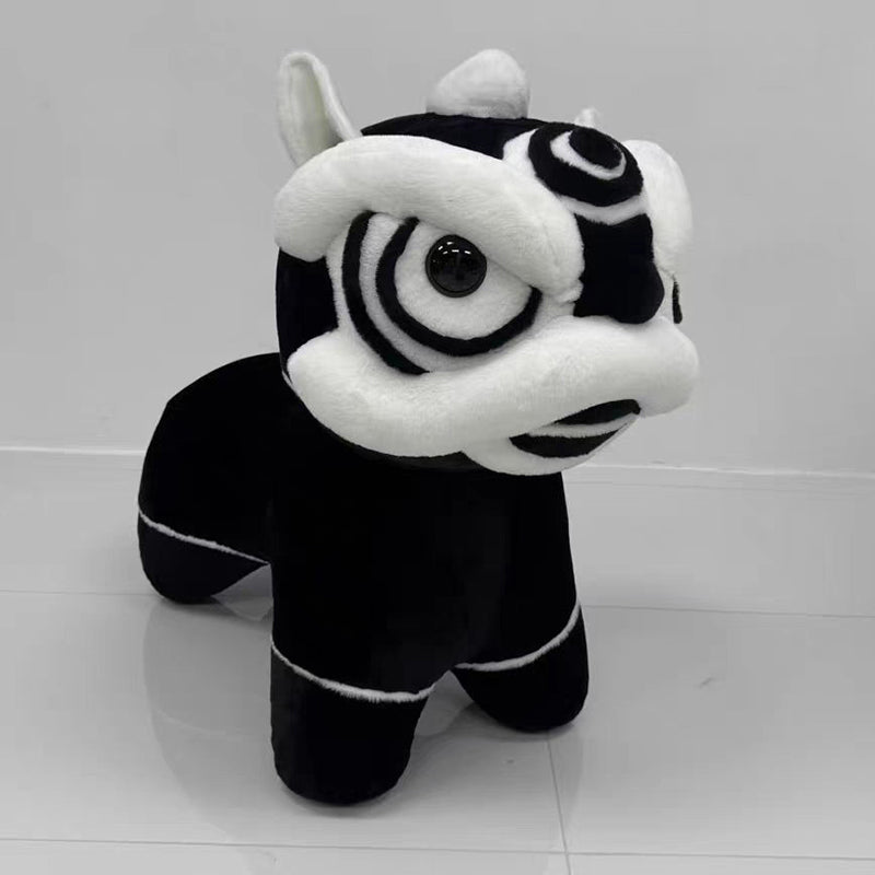 Traditional Chinese Velvet Iron Sponge Lion Dance Shape Stool For Living Room, Bedroom, Entryway