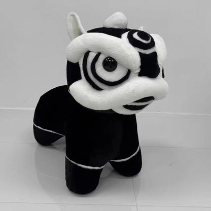 Traditional Chinese Velvet Iron Sponge Lion Dance Shape Stool For Living Room, Bedroom, Entryway