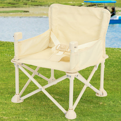 Modern Minimalist Oxford Fabric Square Kids Dining Chair Foldable High Chair With Backrest Armrests Tray For Garden & Restaurant