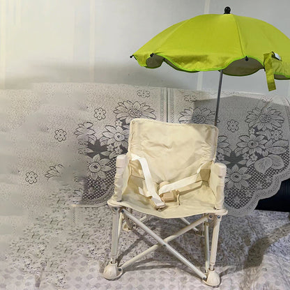 Modern Minimalist Oxford Fabric Square Kids Dining Chair Foldable High Chair With Backrest Armrests Tray For Garden & Restaurant