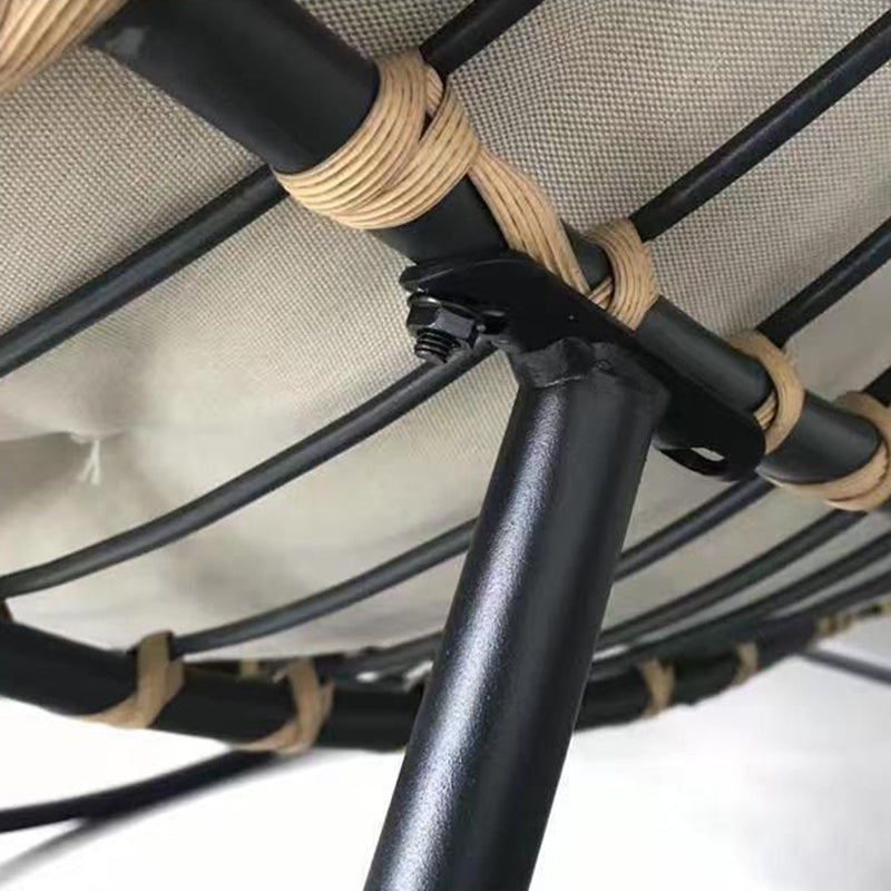 Modern Minimalist Linen Carbon Steel PE Bird-Nest Curved Rocking Chair Backrest Armrest For Living Room