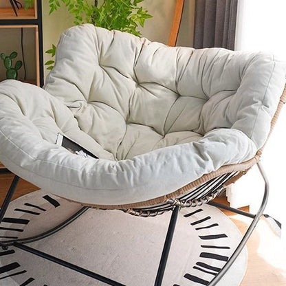 Modern Minimalist Linen Carbon Steel PE Bird-Nest Curved Rocking Chair Backrest Armrest For Living Room