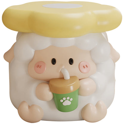 Contemporary Creative Kids Resin Sheep-Shape Low Stool For Entryway, Living Room, Bedroom