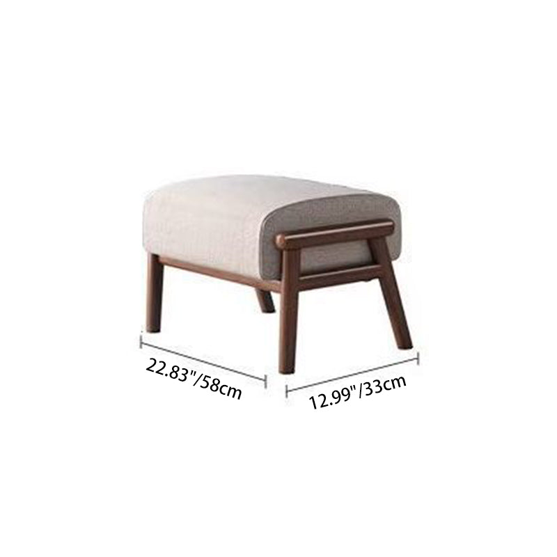 Modern Minimalist Oak Linen Ergonomic Backrest Rocking Chair With Armrests For Living Room And Bedroom