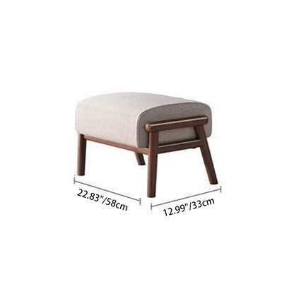 Modern Minimalist Oak Linen Ergonomic Backrest Rocking Chair With Armrests For Living Room And Bedroom