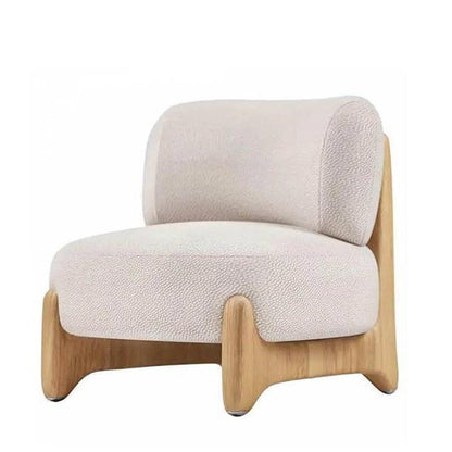 Contemporary Nordic Square Rectangular Solid Wood Sherpa Fleece Velvet Removable Accent Chair Backrest Armless For Living Room