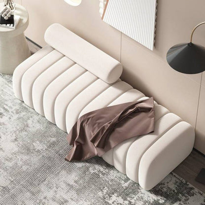 Modern Luxury Rectangular Pine Wood Cat Scratch Leather Velvet Bench For Living Room