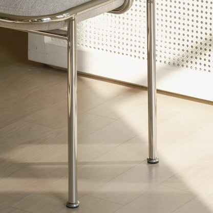Contemporary Nordic Square Rectangular Velvet Cotton-linen Stainless Steel Solid Wood Plywood Low Stool For Living Room
