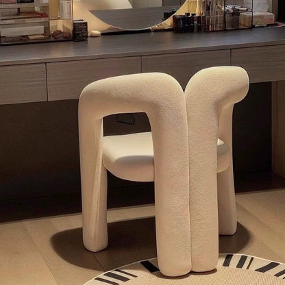 Modern Minimalist Square Rectangular Velvet Iron Vanity Stool Backrest Armrest For Bedroom