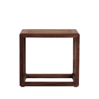 Traditional Chinese Square Rectangular Solid Wood Low Stool For Living Room