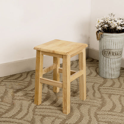 Traditional Chinese Square Rectangular Solid Wood Low Stool For Living Room