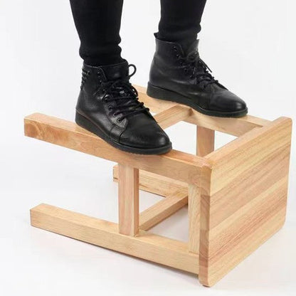 Traditional Chinese Square Rectangular Solid Wood Low Stool For Living Room