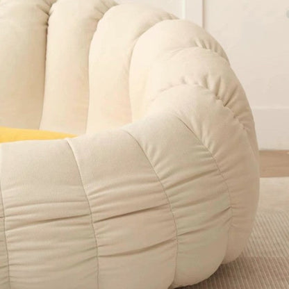 Modern Minimalist Round Ellipse Snowflake Velvet Fine Cotton Velvet EPS Lazy Sofa Backrest Footrest For Living Room