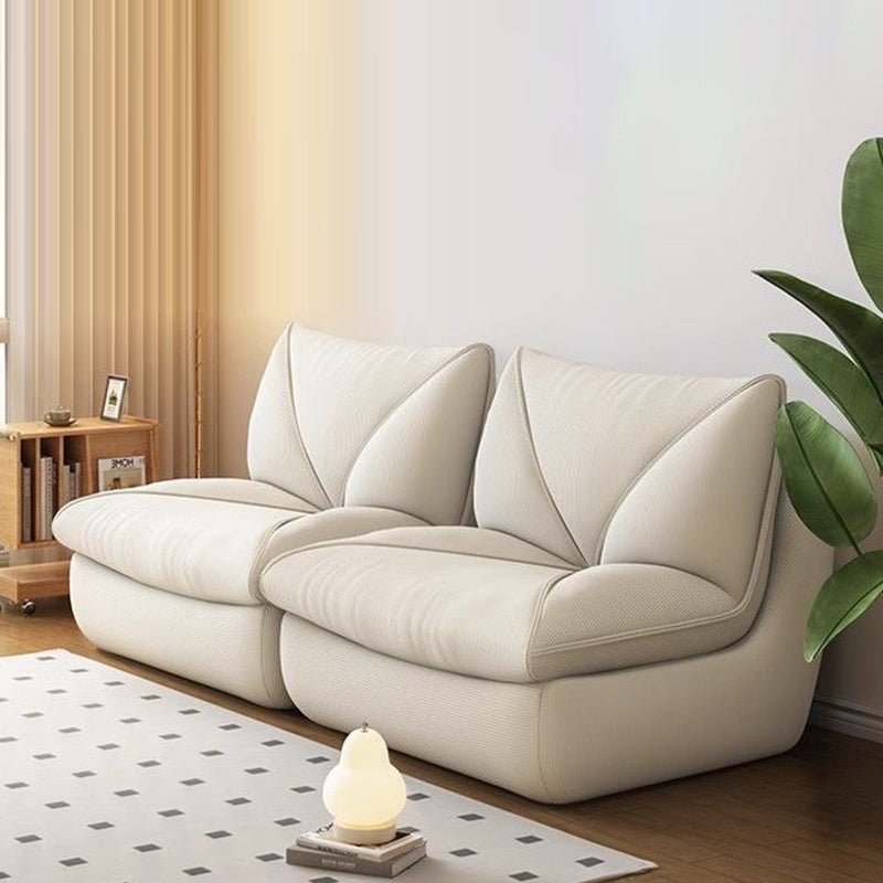 Modern Minimalist Square Rectangular Corduroy Rebound Sponge Compressible Lazy Sofa Backrest Armless For Living Room