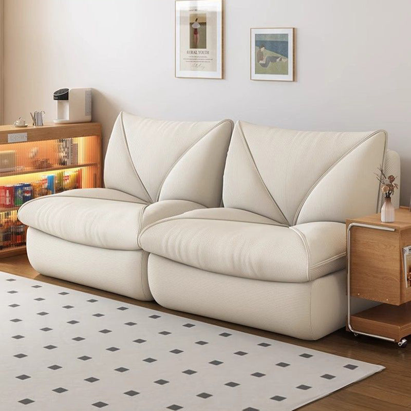 Modern Minimalist Square Rectangular Corduroy Rebound Sponge Compressible Lazy Sofa Backrest Armless For Living Room