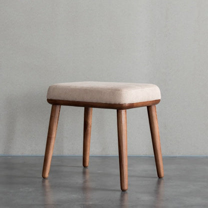 Modern Minimalist Square Rectangular Ash Wood Cotton-linen Accent Chair Backrest Armrest For Living Room