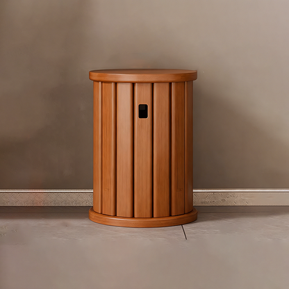 Traditional Chinese Round Rubberwood Storage Stackable Movable Low Stool Set For Living Room