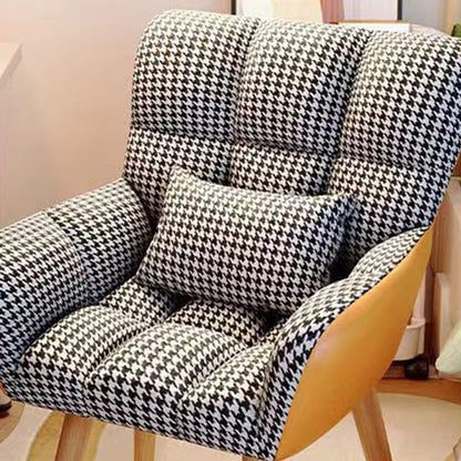 Modern Minimalist Square Rectangular Cotton-linen Velvet Iron 360°Swivel Vanity Stool Backrest Armrest For Bedroom