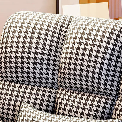 Modern Minimalist Square Rectangular Cotton-linen Velvet Iron 360°Swivel Vanity Stool Backrest Armrest For Bedroom