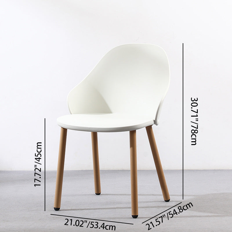 Modern Minimalist Square PP Iron Dining Chair Backrest Armrest For Dining Room & Kitchen