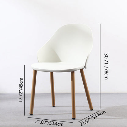 Modern Minimalist Square PP Iron Dining Chair Backrest Armrest For Dining Room & Kitchen