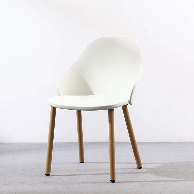 Modern Minimalist Square PP Iron Dining Chair Backrest Armrest For Dining Room & Kitchen