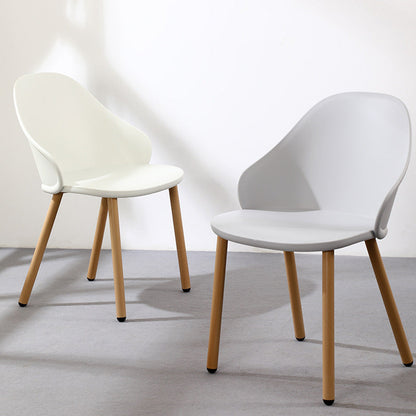 Modern Minimalist Square PP Iron Dining Chair Backrest Armrest For Dining Room & Kitchen