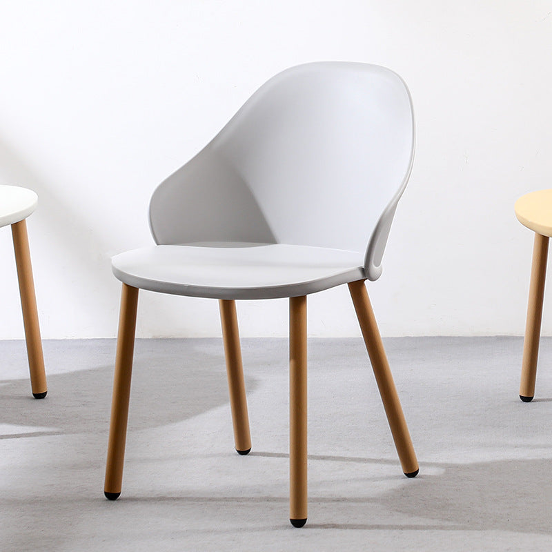 Modern Minimalist Square PP Iron Dining Chair Backrest Armrest For Dining Room & Kitchen
