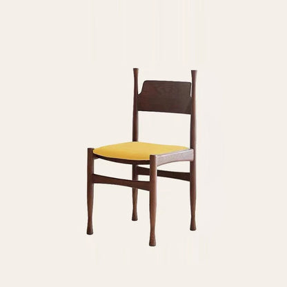 Contemporary Retro Square Velvet Rubberwood Dining Chair Backrest Armless For Dining Room & Kitchen