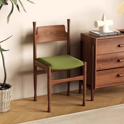 Contemporary Retro Square Velvet Rubberwood Dining Chair Backrest Armless For Dining Room & Kitchen