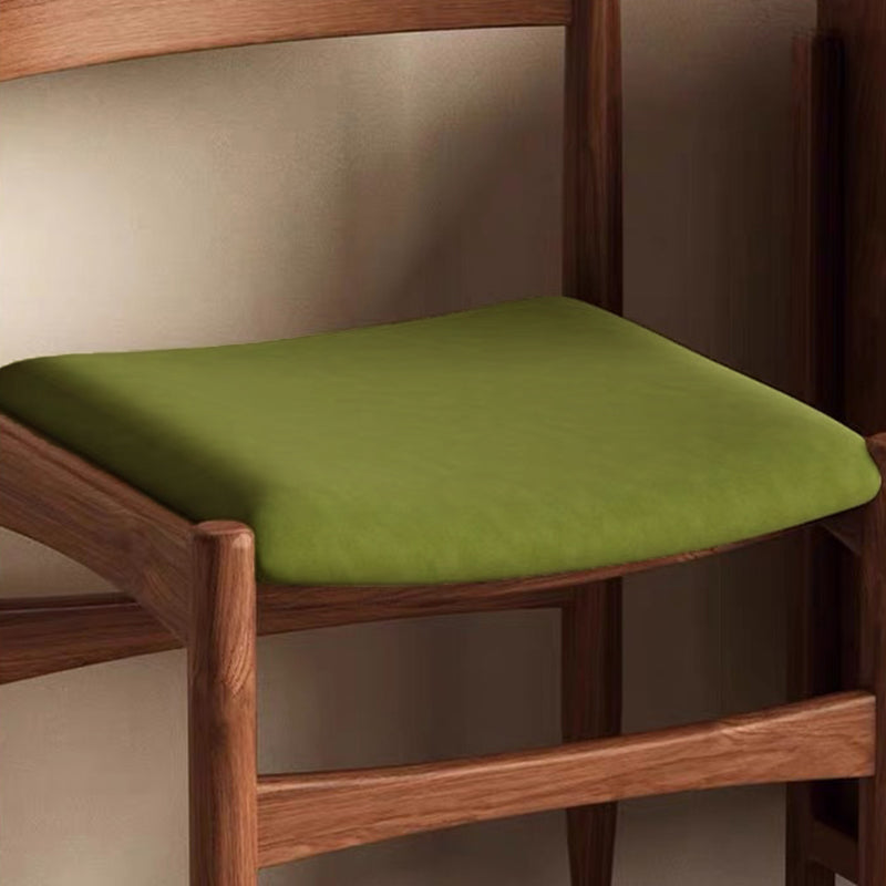 Contemporary Retro Square Velvet Rubberwood Dining Chair Backrest Armless For Dining Room & Kitchen