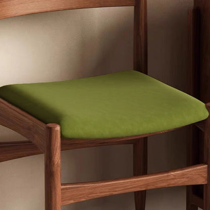 Contemporary Retro Square Velvet Rubberwood Dining Chair Backrest Armless For Dining Room & Kitchen