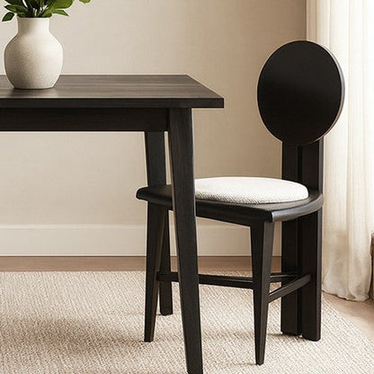 Contemporary Retro Trapezoid Velvet Oak Wood Dining Chair Backrest Armless For Dining Room & Kitchen