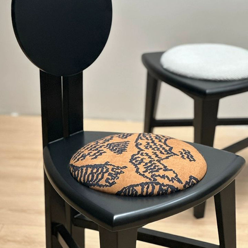 Contemporary Retro Trapezoid Velvet Oak Wood Dining Chair Backrest Armless For Dining Room & Kitchen