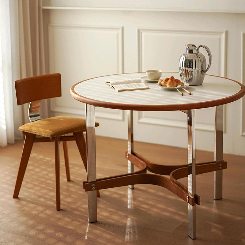 Contemporary Retro Square Rectangular Corduroy Rubberwood Solid Wood Plywood Iron Dining Chair Backrest Armless For Dining Room & Kitchen