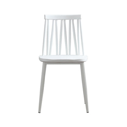 Modern Minimalist Square Rectangular Plastic Iron Dining Chair Backrest Armless For Dining Room & Kitchen