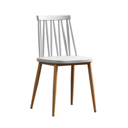 Modern Minimalist Square Rectangular Plastic Iron Dining Chair Backrest Armless For Dining Room & Kitchen