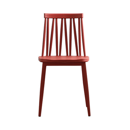 Modern Minimalist Square Rectangular Plastic Iron Dining Chair Backrest Armless For Dining Room & Kitchen