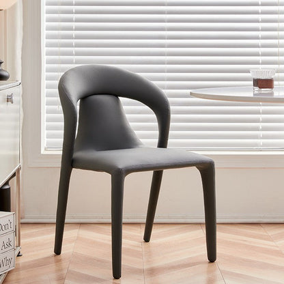 Modern Minimalist Square Plastic Cat Scratch Leather Carbon Steel Dining Chair Backrest Armless For Dining Room & Kitchen