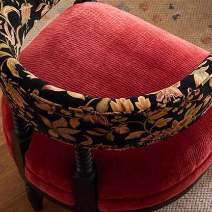 Contemporary Retro Square Rectangular Ash Wood Ramie Fabric Accent Chair Backrest Armless For Living Room