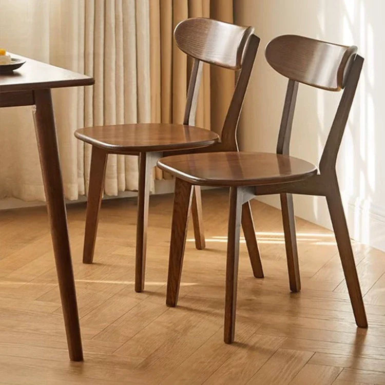 Traditional Chinese Square Rectangular Rubberwood Dining Chair Backrest Armless For Dining Room & Kitchen