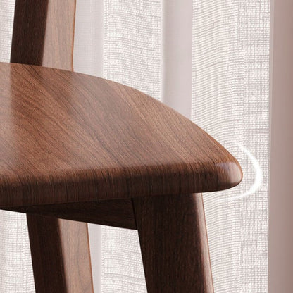Traditional Chinese Square Rectangular Rubberwood Dining Chair Backrest Armless For Dining Room & Kitchen