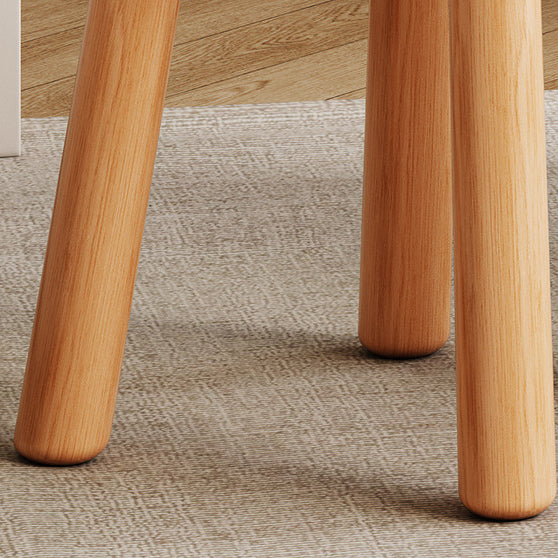 Modern Minimalist Flower-shaped Synthetic Fabric Lamb Fleece Beech Wood Solid Wood Plywood Low Stool For Living Room