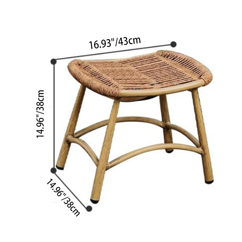 Modern Minimalist Ellipse PE Rattan Iron Cotton-linen Weaving Rocking Chair Backrest Armless For Living Room