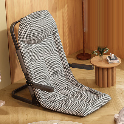 Modern Minimalist Square Rectangular Cotton-linen Synthetic Fabric Polyester Fiber Iron Foldable Recliner Backrest Armrest For Living Room