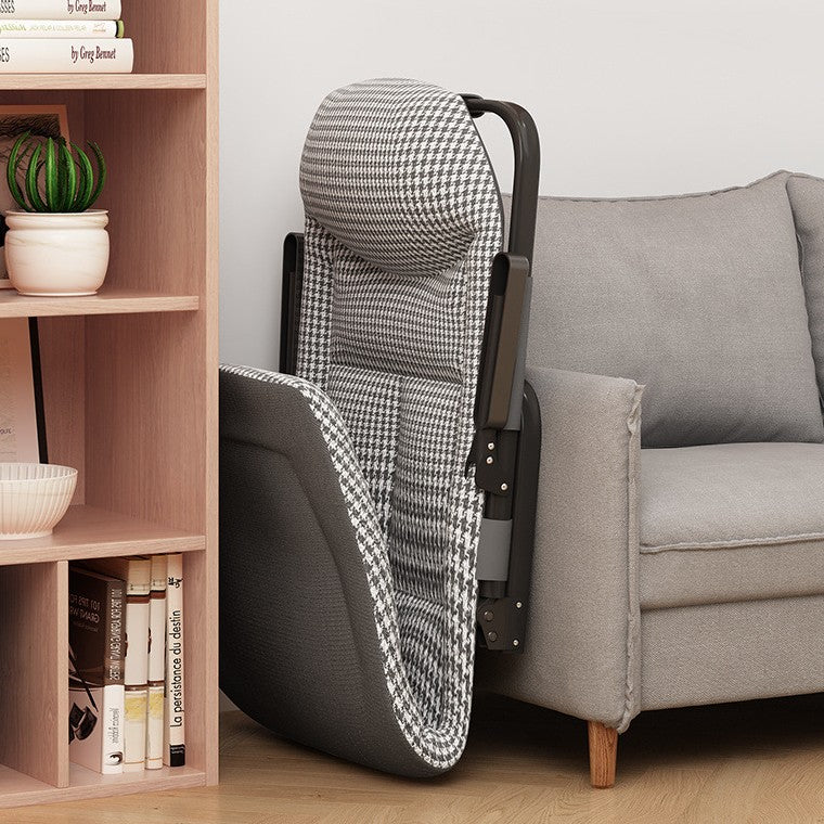 Modern Minimalist Square Rectangular Cotton-linen Synthetic Fabric Polyester Fiber Iron Foldable Recliner Backrest Armrest For Living Room