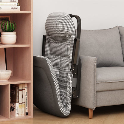 Modern Minimalist Square Rectangular Cotton-linen Synthetic Fabric Polyester Fiber Iron Foldable Recliner Backrest Armrest For Living Room